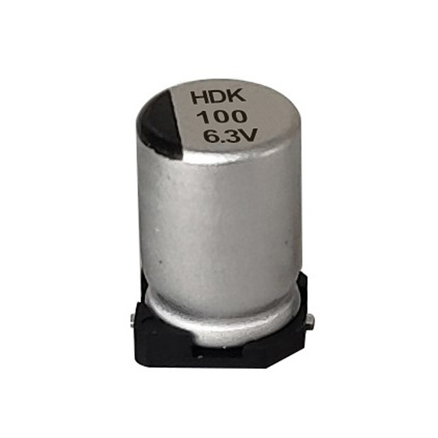 HDK summus temperatus, summus frequency superficies monte polymer aluminium electrolytic capacitor